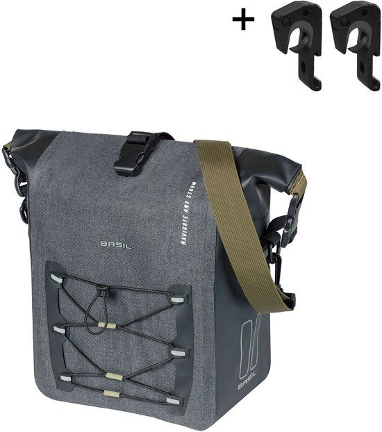 Basil Navigator Storm Single Pannier - M - 12L - Waterproof - Black
