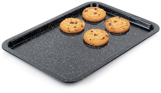 Vilde Rechthoekige Bakplaat Granieten Coating Zwart 38x26,5 cm