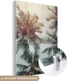 MuchoWow® Glasschilderij 120x160 cm - Palmboom - Acrylglas Schilderij - Zomer - Tropisch - Multicolor - Modern