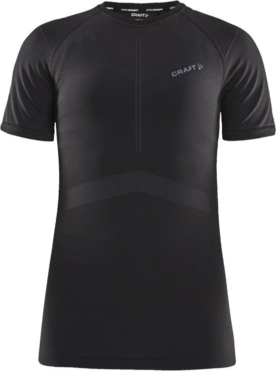 Craft Active Intensity Ss Dames Sportshirt - Black/Asphalt - XS