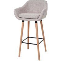 Barkruk Malmö T381, barkruk counterkruk MVG-gecertificeerd ~ textiel, crèmegrijs