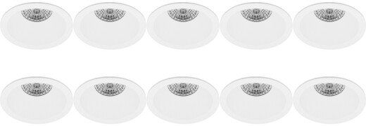 BES LED Spot Armatuur 10 Pack - Pragmi Pollon Pro - GU10 Fitting - Inbouw Rond - Mat Wit - Aluminium - Verdiept - Ã˜82mm