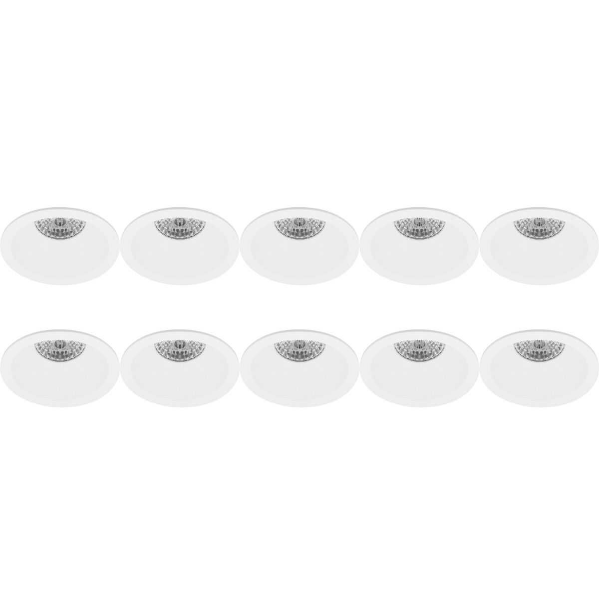 BES LED Spot Armatuur 10 Pack - Pragmi Pollon Pro - GU10 - Inbouw Rond - Mat Wit - Ø82mm
