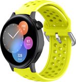Strap-it Huawei Siliconen sport bandje met gaatjes - Geel