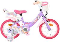 Volare Unicorn Kinderfiets - Meisjes - 14 inch - Paars - Twee Handremmen