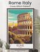 Rome Italy Cross Stitch Pattern: Colosseum Travel Poster