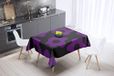 Bonamaison Tafelkleed, Anti-Mold, Sneldrogend, Waterdicht, 100% Polyester Tafellaken, Paars, zwart, 140 x 140 Cm