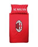 A.C. Milan, Beddengoed voor eenpersoonsbed, 100% katoen, rood/zwart