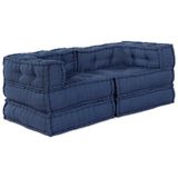 vidaXL Modulebankeenheid Stof Indigo 140 x 70 x 56 cm
