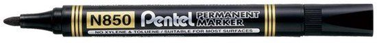 Pentel Marqueur permanent N850-A, noir 12 pièces