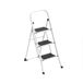 Amig Vouwbare Ladder met 3 Treden Staal Wit 106x72x46 cm