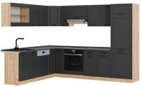Vicco Hoekkeuken R-Line, anthracite campagne/doré chêne, 287 x 227 cm