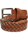 Urban Classics - Gevlochten synthetisch leren riem - L/XL - Bruin
