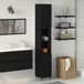Maison Exclusive - Armoire de salle de bain, noir, aspect chêne, 30 x 30 x 190 cm