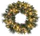 HOMCOM Couronne de Noël 60x60x10cm Plastique Vert avec Neige