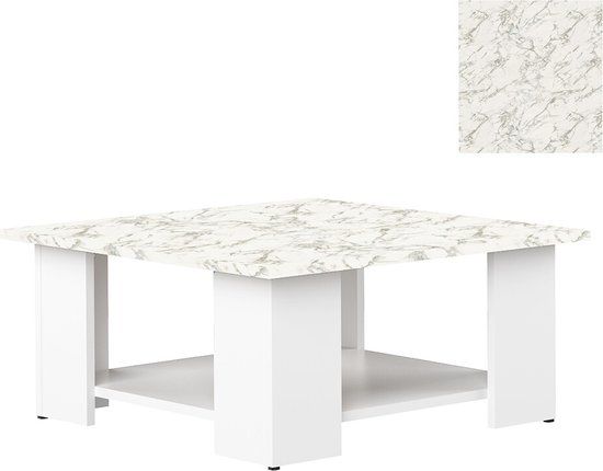 Salontafel Zita Wit - Marmer - Design - Hout
