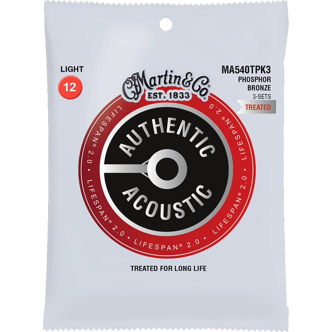 Martin Strings MA540TPK3 Lifespan 2.0 Phosphor Bronze 3-Pack