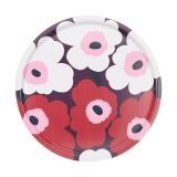 Marimekko Unikko plateau Prune-canberge-off white-rose, Ø46 cm