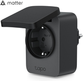 TP-Link Tapo P410M Smart Plug - Outdoor, Black, Wi-Fi, 3680W, IP54, Matter Compatible