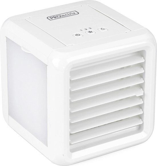 PROlectrix EH3139V2PROVDE Ice Cube Plus+ Portable Personal Space Air Cooler, Upto 8 Hours Of Cool Air, Antimicrobial Filter, 5W, LED Mood Lights, 3 Speed Settings, 2 x 300 ml Freezable Water Tanks