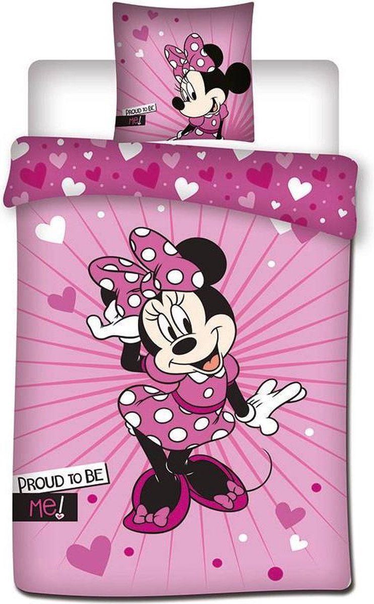 Disney Minnie Mouse Proud - Dekbedovertrek - Eenpersoons - 140 x 200 cm - Roze