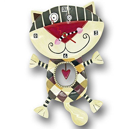 Enesco C602 Wandklok - Kat met Hart - 33 cm