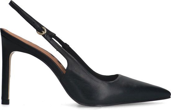 Sacha Dames Zwarte leren slingback pumps Maat 40