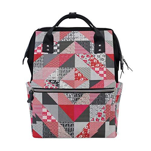 MONTOJ Bloemen Vierkante Quilt Patroon Canvas Rugzak Reizen Campus Rugzak