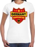 Bellatio Decorations Shoppartners Bv Duitsland supporters t-shirt - wit - voor dames - Germany - landen shirts - kleding - sport - vlag kleuren schild XS