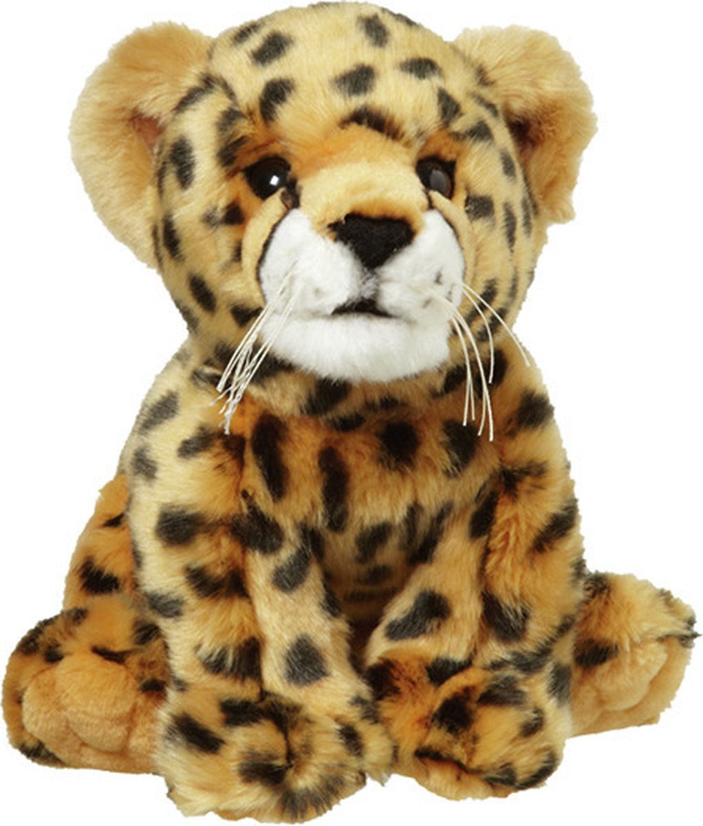 Nature Planet Pluche Cheetah/Jachtluipaard knuffel van 22 cm - Dieren speelgoed knuffels cadeau - Safari dieren