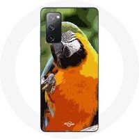 Maniacase Etui voor Samsung Galaxy S20 FE Ara Papegaai Oranje Groen