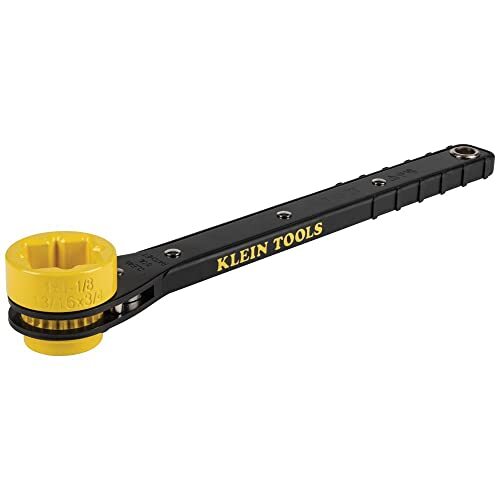 Klein Tools Klein Tools KT152T 4-in-1 Lineman's slanke ratelsleutel met lange, geribbelde handgreep voor grip en hefboomwerking, zwart