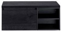 BES LED Frozen Badmeubelset 100 cm - Greeplijst in Kleur - Wastafel Regaalkast met Bovenblad Black Oak