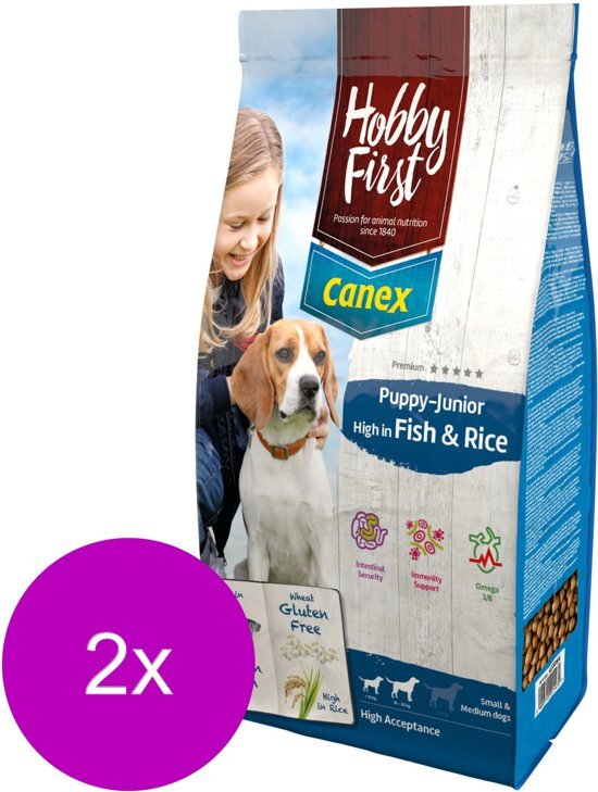 Hobbyfirst canex Puppy-Junior High F & R Oceaanvis&Rijst - Hondenvoer - 2 x 3 kg