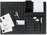 Zeller Memobord voor kantoor of thuis - metaal - zwart - incl. benodigdheden - 50 x 35 cm