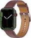 By Qubix - Bracelet en cuir de luxe - Marron foncé - Convient pour Apple Watch 44mm / 45mm / 46mm / 49mm