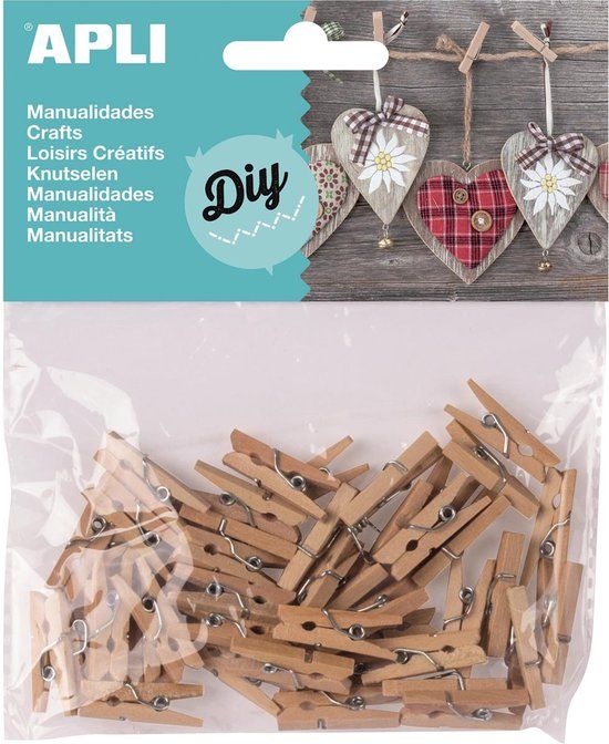 Apli Mini Was knijpers Natuurlijk Hout 45 Stuks