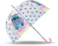 Lilo & Stitch Disney Lilo & Stitch Transparante Paraplu - 46 cm - Koepelparaplu voor Kinderen - Blauw/Doorzichtig
