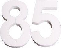 Merkloos Piepschuim Cijfer 85 Jaar - Wit - H25 cm