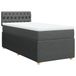 vidaXL Boxspringbed met matras, donkergrijs, 90x200 cm, gestoffeerd