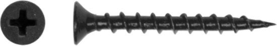 pgb-Europe Gipsplaatschroeven, Grove draad, PH2, 3,9 x 25 mm, Staal, Zwart, Gefosfateerd, Snelbouwschroef, 1000 stuks