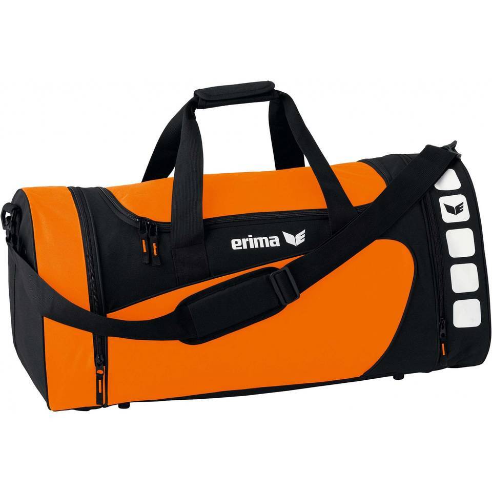 Erima sporttas club 5 line oranje/zwart 28 liter