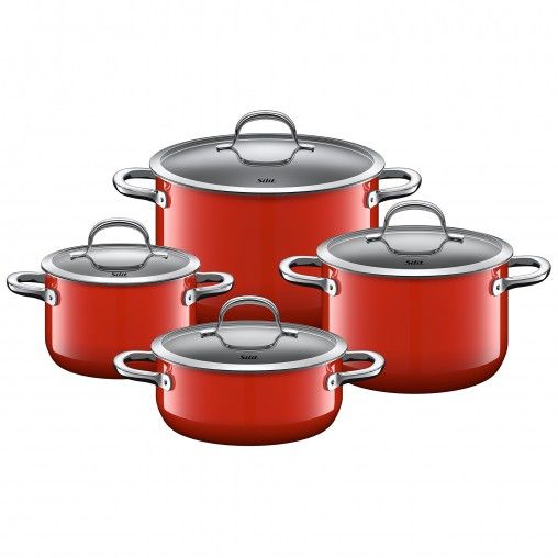 Silit Passion Red Pannenset - 4-delig - RVS - Rood