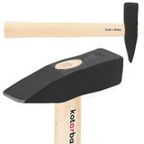 KOTARBAU® Voorhamer - 0,5 kg - Sloophamer - Staal - Slotenhamer - Ergonomisch - Zware - Hamer Voor Sloopwerk - Slotenmaker Hamer - Sloophamer Met Houten Steel - 32 cm - Zwart Natuurlijk