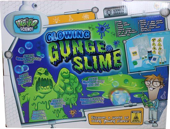 Weird Science Glowing Gunge Slime ( maak je eigen slijmmonster) - Slijm pakket