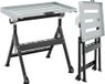 FANTASK Mobiele werkbank, lastafel, inklapbaar, tot 180 kg belastbaar, werkbank met wielen en gereedschapsplanken, werktafel met 4 instelbare hoogtes en hoekaanduidingen