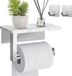 Merkloos Toiletpapierhouder met marmeren plank en roestvrijstalen afwerking