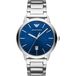 Emporio Armani Herenhorloge analoog quartz zilverkleurig staal blauw 32017145