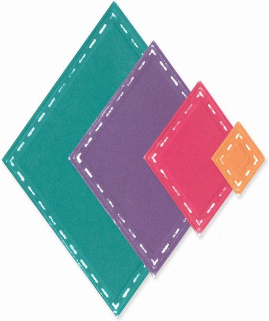 Set Sizzix • Framelits Die Set Fanciful Katy Deco Diamonds 13pcs
