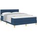 Prolenta Maison Exclusive - Lit boxspring avec coussins et tête de lit, bleu, 140 x 200 cm, tissu